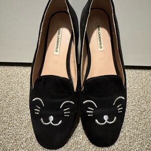 Karl Lagerfeld Black Kitty Cat Loafers